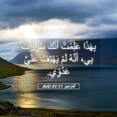 Picture 05 - اَلْمَزَامِيرُ 41:11 AVD - بِهَذَا عَلِمْتُ أَنَّكَ - Bible Verse Picture
