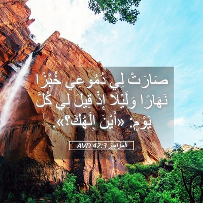 Picture 05 - اَلْمَزَامِيرُ 42:3 AVD - صَارَتْ لِي دُمُوعِي - Bible Verse Picture