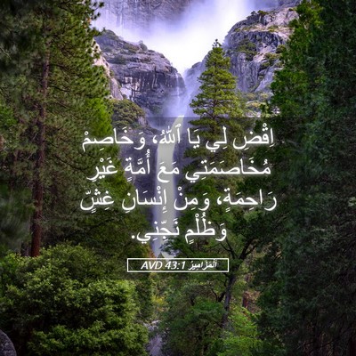 Picture 05 - اَلْمَزَامِيرُ 43:1 AVD - اِقْضِ لِي يَا ٱللهُ، - Bible Verse Picture