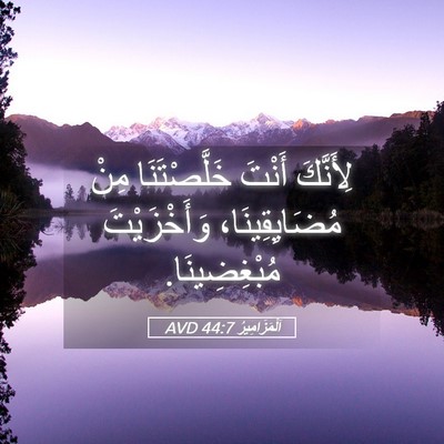 Picture 05 - اَلْمَزَامِيرُ 44:7 AVD - لِأَنَّكَ أَنْتَ - Bible Verse Picture
