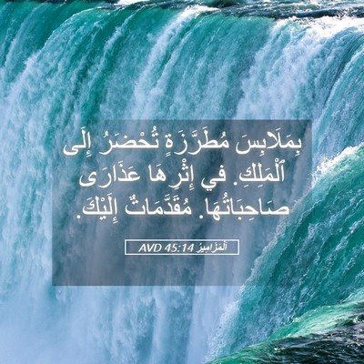 Picture 05 - اَلْمَزَامِيرُ 45:14 AVD - بِمَلَابِسَ مُطَرَّزَةٍ - Bible Verse Picture