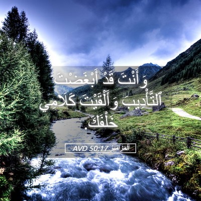 Picture 05 - اَلْمَزَامِيرُ 50:17 AVD - وَأَنْتَ قَدْ أَبْغَضْتَ - Bible Verse Picture