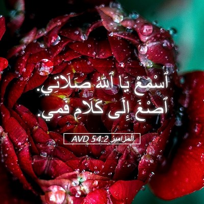 Picture 05 - اَلْمَزَامِيرُ 54:2 AVD - ٱسْمَعْ يَا ٱللهُ - Bible Verse Picture