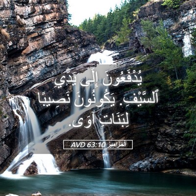 Picture 05 - اَلْمَزَامِيرُ 63:10 AVD - يُدْفَعُونَ إِلَى يَدَيِ - Bible Verse Picture