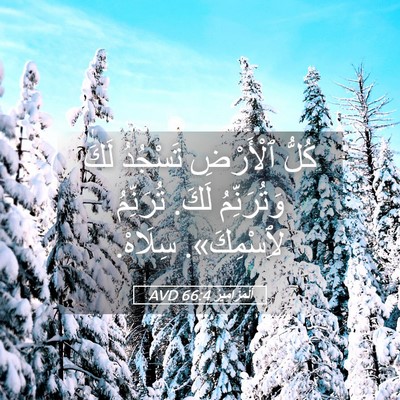 Picture 05 - اَلْمَزَامِيرُ 66:4 AVD - كُلُّ ٱلْأَرْضِ تَسْجُدُ - Bible Verse Picture
