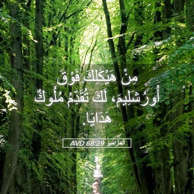 Picture 05 - اَلْمَزَامِيرُ 68:29 AVD - مِنْ هَيْكَلِكَ فَوْقَ - Bible Verse Picture
