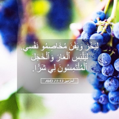 Picture 05 - اَلْمَزَامِيرُ 71:13 AVD - لِيَخْزَ وَيَفْنَ - Bible Verse Picture