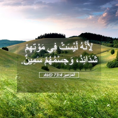 Picture 05 - اَلْمَزَامِيرُ 73:4 AVD - لِأَنَّهُ لَيْسَتْ فِي - Bible Verse Picture