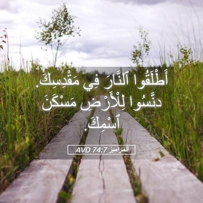Picture 05 - اَلْمَزَامِيرُ 74:7 AVD - أَطْلَقُوا ٱلنَّارَ فِي - Bible Verse Picture