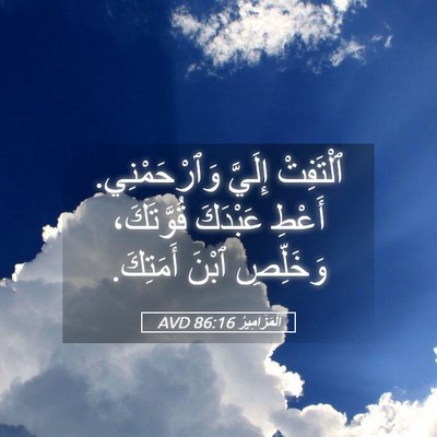 Picture 05 - اَلْمَزَامِيرُ 86:16 AVD - ٱلْتَفِتْ إِلَيَّ - Bible Verse Picture