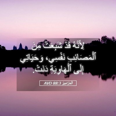 Picture 05 - اَلْمَزَامِيرُ 88:3 AVD - لِأَنَّهُ قَدْ شَبِعَتْ - Bible Verse Picture