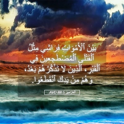 Picture 05 - اَلْمَزَامِيرُ 88:5 AVD - بَيْنَ ٱلْأَمْوَاتِ - Bible Verse Picture