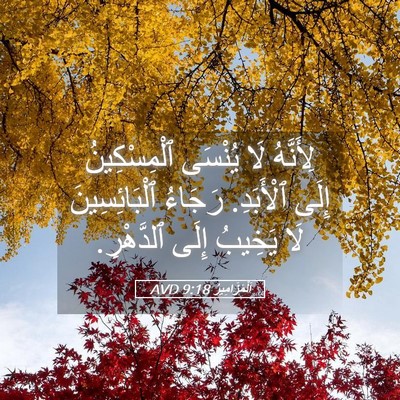 Picture 05 - اَلْمَزَامِيرُ 9:18 AVD - لِأَنَّهُ لَا يُنْسَى - Bible Verse Picture