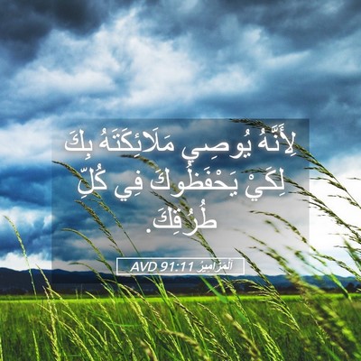 Picture 05 - اَلْمَزَامِيرُ 91:11 AVD - لِأَنَّهُ يُوصِي - Bible Verse Picture