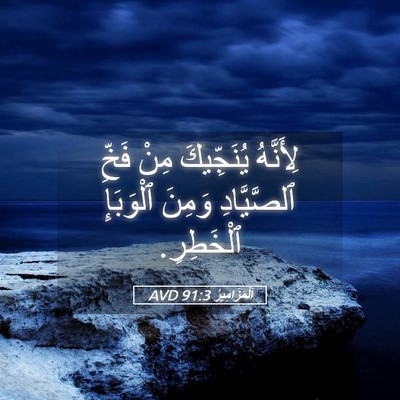 Picture 05 - اَلْمَزَامِيرُ 91:3 AVD - لِأَنَّهُ يُنَجِّيكَ مِنْ - Bible Verse Picture