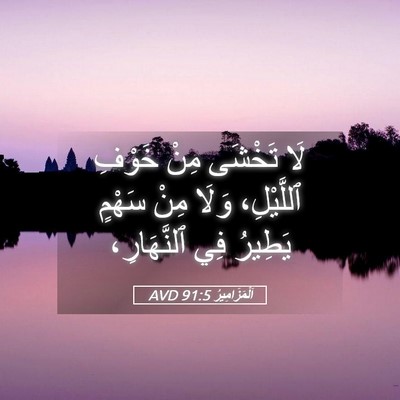 Picture 05 - اَلْمَزَامِيرُ 91:5 AVD - لَا تَخْشَى مِنْ خَوْفِ - Bible Verse Picture