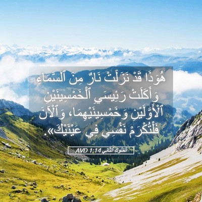 Picture 05 - اَلْمُلُوكِ ٱلثَّانِي 1:14 AVD - هُوَذَا قَدْ نَزَلَتْ - Bible Verse Picture