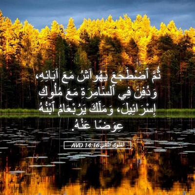 Picture 05 - اَلْمُلُوكِ ٱلثَّانِي 14:16 AVD - ثُمَّ ٱضْطَجَعَ يَهُوآشُ - Bible Verse Picture