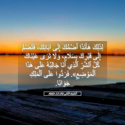 Picture 05 - اَلْمُلُوكِ ٱلثَّانِي 22:20 AVD - لِذَلِكَ هَأَنَذَا - Bible Verse Picture