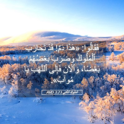 Picture 05 - اَلْمُلُوكِ ٱلثَّانِي 3:23 AVD - فَقَالُوا: «هَذَا دَمٌ! - Bible Verse Picture