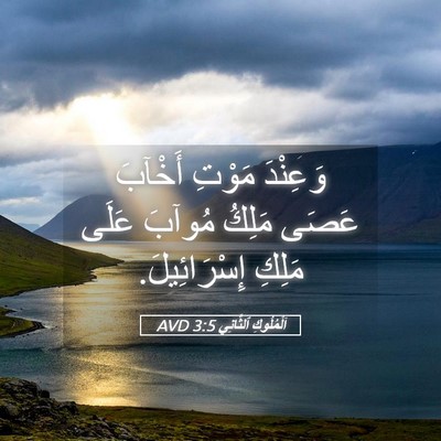 Picture 05 - اَلْمُلُوكِ ٱلثَّانِي 3:5 AVD - وَعِنْدَ مَوْتِ أَخْآبَ - Bible Verse Picture
