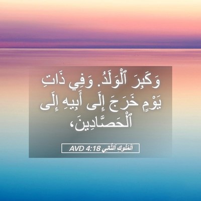 Picture 05 - اَلْمُلُوكِ ٱلثَّانِي 4:18 AVD - وَكَبِرَ ٱلْوَلَدُ. وَفِي - Bible Verse Picture