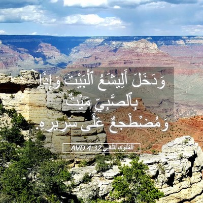 Picture 05 - اَلْمُلُوكِ ٱلثَّانِي 4:32 AVD - وَدَخَلَ أَلِيشَعُ - Bible Verse Picture
