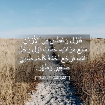 Picture 05 - اَلْمُلُوكِ ٱلثَّانِي 5:14 AVD - فَنَزَلَ وَغَطَسَ فِي - Bible Verse Picture