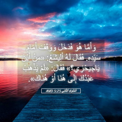 Picture 05 - اَلْمُلُوكِ ٱلثَّانِي 5:25 AVD - وَأَمَّا هُوَ فَدَخَلَ - Bible Verse Picture