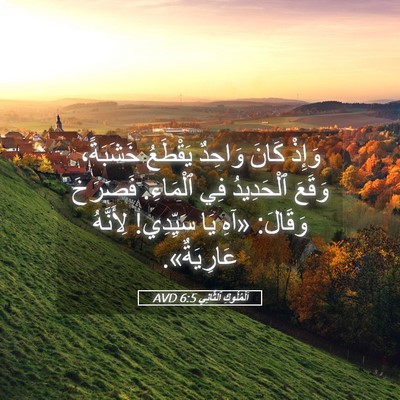Picture 05 - اَلْمُلُوكِ ٱلثَّانِي 6:5 AVD - وَإِذْ كَانَ وَاحِدٌ - Bible Verse Picture