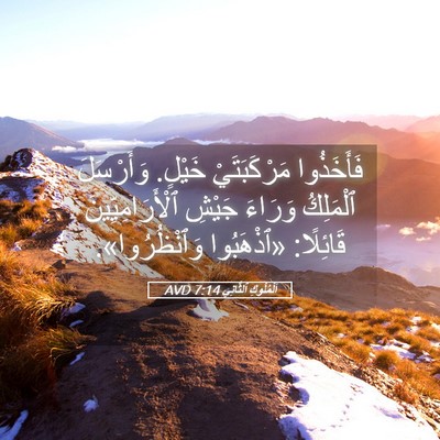 Picture 05 - اَلْمُلُوكِ ٱلثَّانِي 7:14 AVD - فَأَخَذُوا مَرْكَبَتَيْ - Bible Verse Picture
