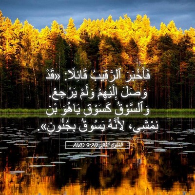 Picture 05 - اَلْمُلُوكِ ٱلثَّانِي 9:20 AVD - فَأَخْبَرَ ٱلرَّقِيبُ - Bible Verse Picture