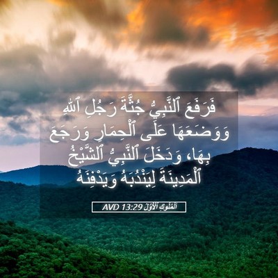 Picture 05 - اَلْمُلُوكِ ٱلْأَوَّلُ 13:29 AVD - فَرَفَعَ ٱلنَّبِيُّ - Bible Verse Picture