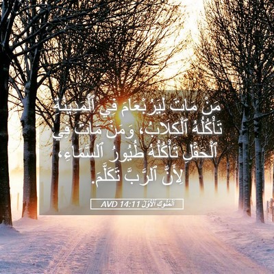Picture 05 - اَلْمُلُوكِ ٱلْأَوَّلُ 14:11 AVD - مَنْ مَاتَ لِيَرُبْعَامَ - Bible Verse Picture
