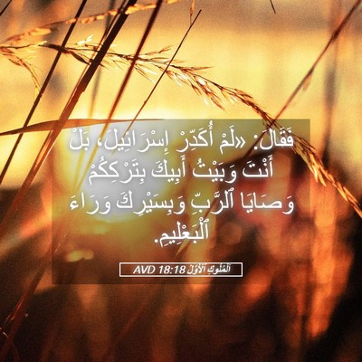 Picture 05 - اَلْمُلُوكِ ٱلْأَوَّلُ 18:18 AVD - فَقَالَ: «لَمْ أُكَدِّرْ - Bible Verse Picture