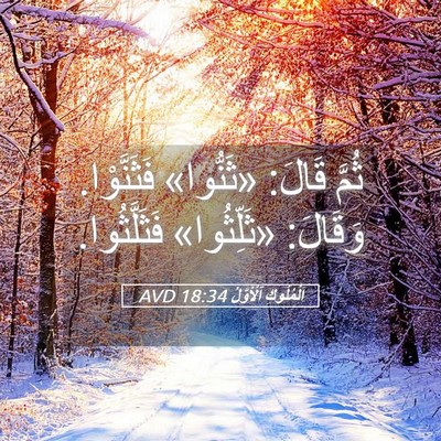 Picture 05 - اَلْمُلُوكِ ٱلْأَوَّلُ 18:34 AVD - ثُمَّ قَالَ: «ثَنُّوا» - Bible Verse Picture