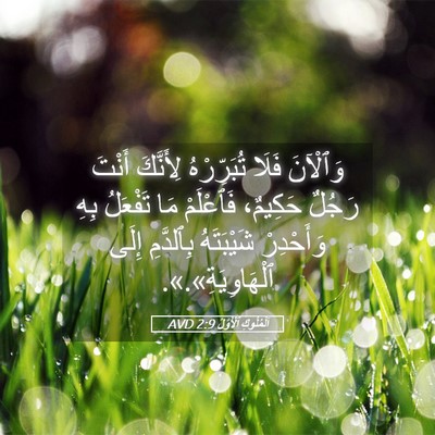 Picture 05 - اَلْمُلُوكِ ٱلْأَوَّلُ 2:9 AVD - وَٱلْآنَ فَلَا - Bible Verse Picture