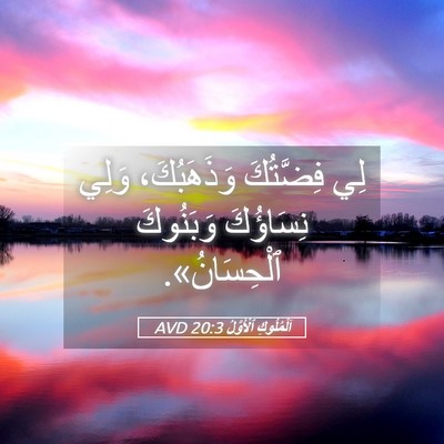 Picture 05 - اَلْمُلُوكِ ٱلْأَوَّلُ 20:3 AVD - لِي فِضَّتُكَ وَذَهَبُكَ، - Bible Verse Picture