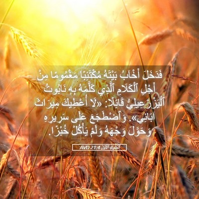 Picture 05 - اَلْمُلُوكِ ٱلْأَوَّلُ 21:4 AVD - فَدَخَلَ أَخْآبُ بَيْتَهُ - Bible Verse Picture