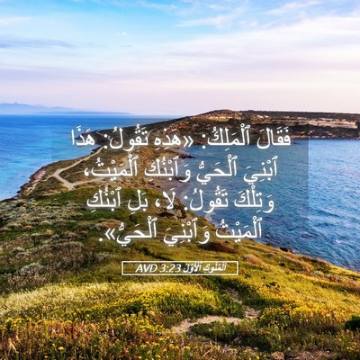 Picture 05 - اَلْمُلُوكِ ٱلْأَوَّلُ 3:23 AVD - فَقَالَ ٱلْمَلِكُ: «هَذِهِ - Bible Verse Picture