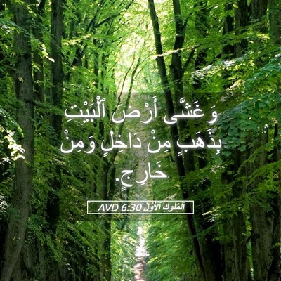 Picture 05 - اَلْمُلُوكِ ٱلْأَوَّلُ 6:30 AVD - وَغَشَّى أَرْضَ ٱلْبَيْتِ - Bible Verse Picture