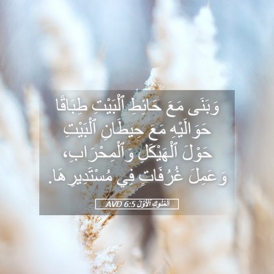 Picture 05 - اَلْمُلُوكِ ٱلْأَوَّلُ 6:5 AVD - وَبَنَى مَعَ حَائِطِ - Bible Verse Picture