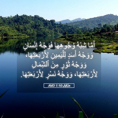 Picture 05 - حِزْقِيَال 1:10 AVD - أَمَّا شِبْهُ وُجُوهِهَا - Bible Verse Picture