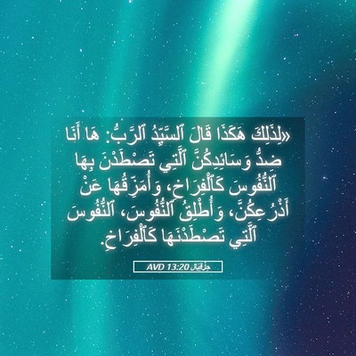 Picture 05 - حِزْقِيَال 13:20 AVD - «لِذَلِكَ هَكَذَا قَالَ - Bible Verse Picture