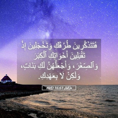 Picture 05 - حِزْقِيَال 16:61 AVD - فَتَتَذَكَّرِينَ طُرُقَكِ - Bible Verse Picture