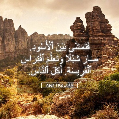 Picture 05 - حِزْقِيَال 19:6 AVD - فَتَمَشَّى بَيْنَ - Bible Verse Picture