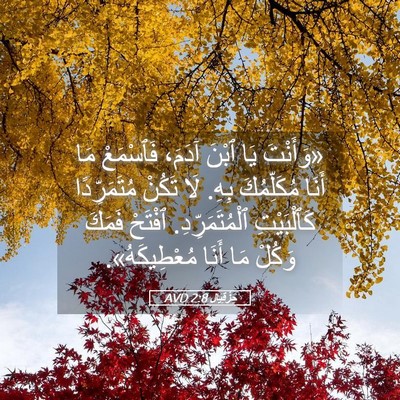 Picture 05 - حِزْقِيَال 2:8 AVD - «وَأَنْتَ يَا ٱبْنَ آدَمَ، - Bible Verse Picture