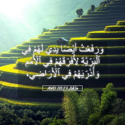 Picture 05 - حِزْقِيَال 20:23 AVD - وَرَفَعْتُ أَيْضًا يَدِي - Bible Verse Picture
