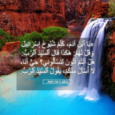 Picture 05 - حِزْقِيَال 20:3 AVD - «يَا ٱبْنَ آدَمَ، كَلِّمْ - Bible Verse Picture
