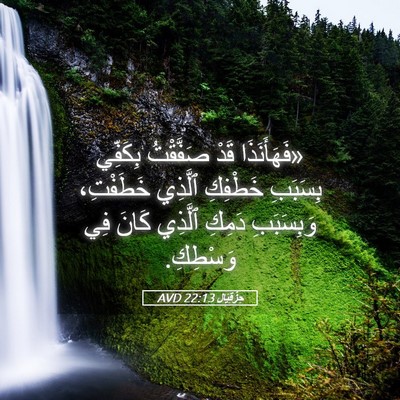 Picture 05 - حِزْقِيَال 22:13 AVD - «فَهَأَنَذَا قَدْ - Bible Verse Picture